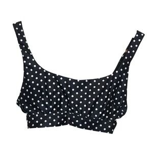 Aerie Black Polka Dot Scoop Neck Swim Top Women’s Size XXS